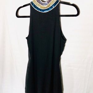 Lulu’s Sequin collar Mini Dress. Black, S